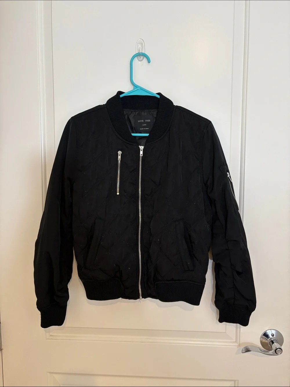 Love Tree Black Quilted Kids Bomber Jacket